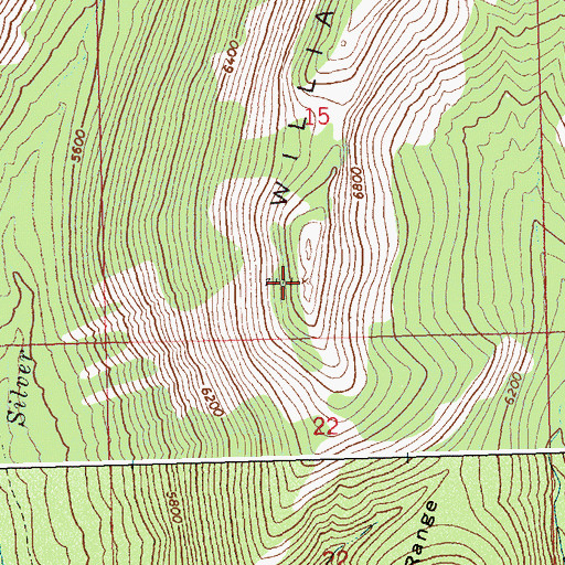 Topographic Map of Williams Range, ID
