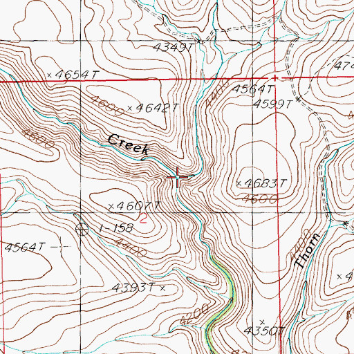 Topographic Map of Willow Creek, ID