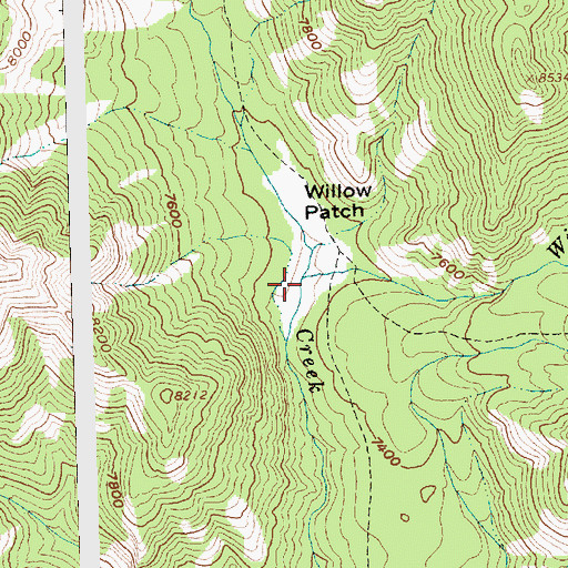 Topographic Map of Willow Creek, ID