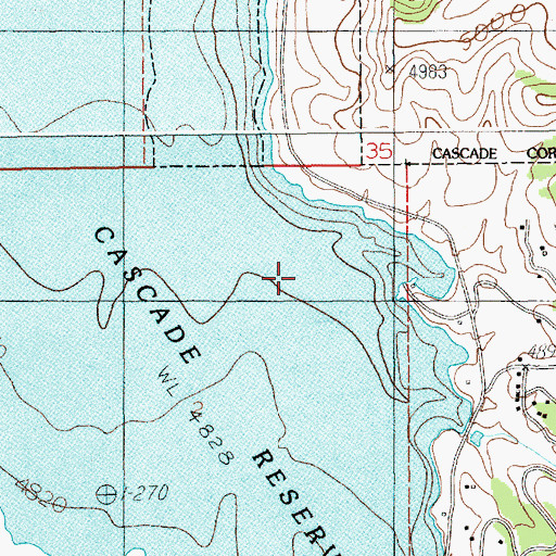 Topographic Map of Willow Creek, ID