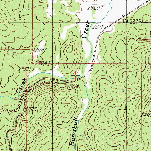Topographic Map of Willow Creek, ID