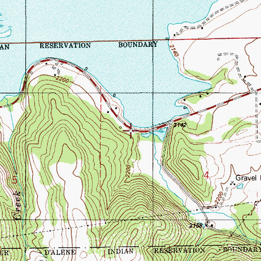 Topographic Map of Willow Creek, ID