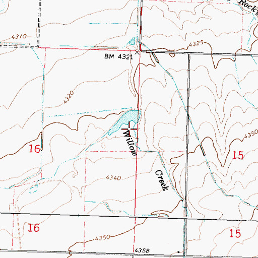 Topographic Map of Willow Creek, ID