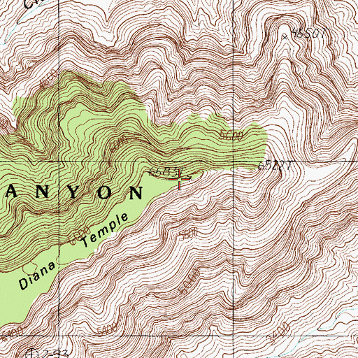 Topographic Map of Diana Temple, AZ
