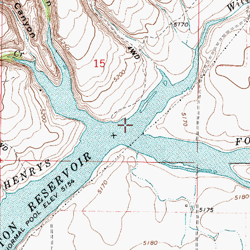 Topographic Map of Willow Creek, ID