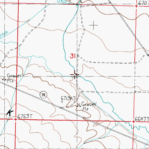 Topographic Map of Willow Creek, ID