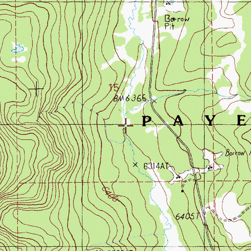 Topographic Map of Willow Creek, ID