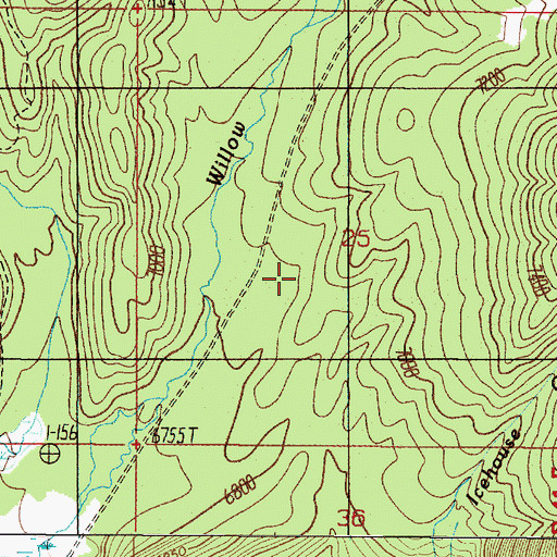Topographic Map of Willow Creek Trail, ID