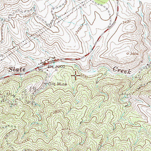 Topographic Map of Cinnabar Mine, AZ