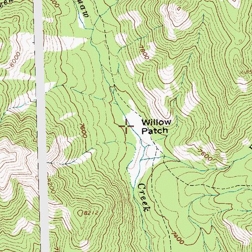 Topographic Map of Willow Patch, ID