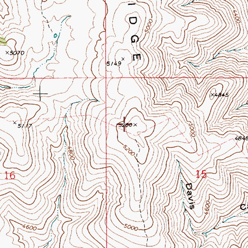 Topographic Map of Willow Ridge, ID