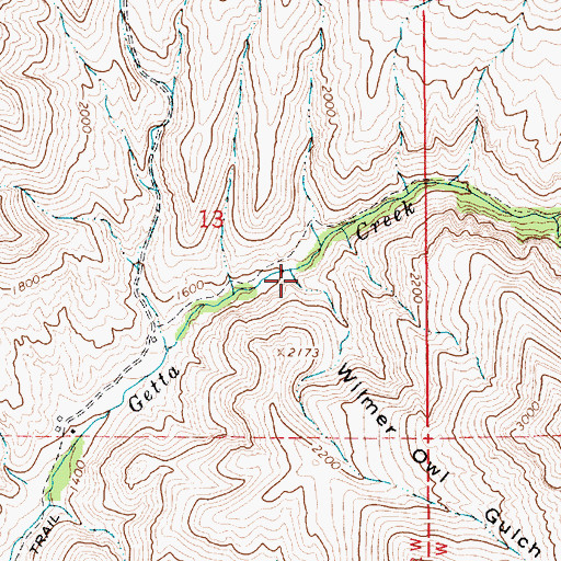 Topographic Map of Wilmer Owl Gulch, ID