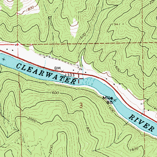 Topographic Map of Wilson Creek, ID