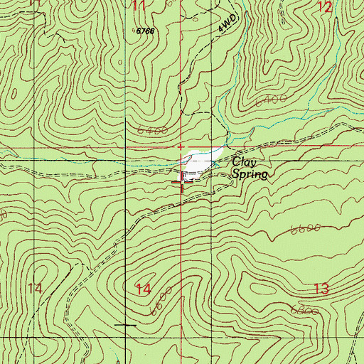 Topographic Map of Clay Spring, AZ