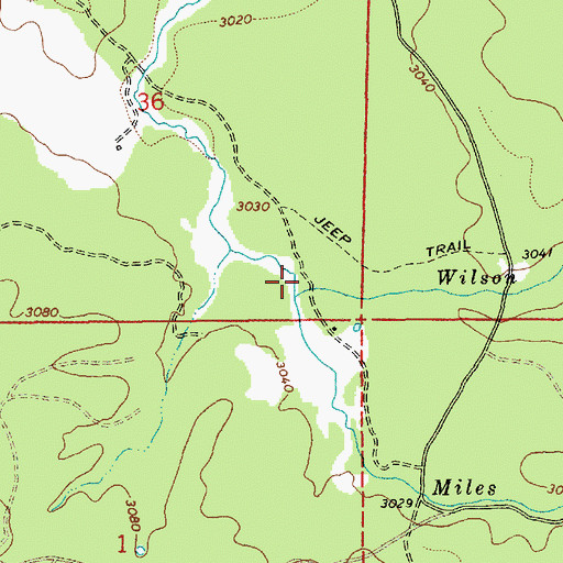 Topographic Map of Wilson Creek, ID