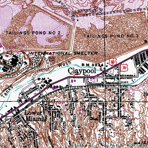 Topographic Map of Claypool Clinic (historical), AZ