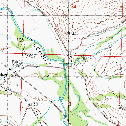Topographic Map of Wimpey Creek, ID