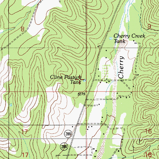 Topographic Map of Cline Pasture Tank, AZ