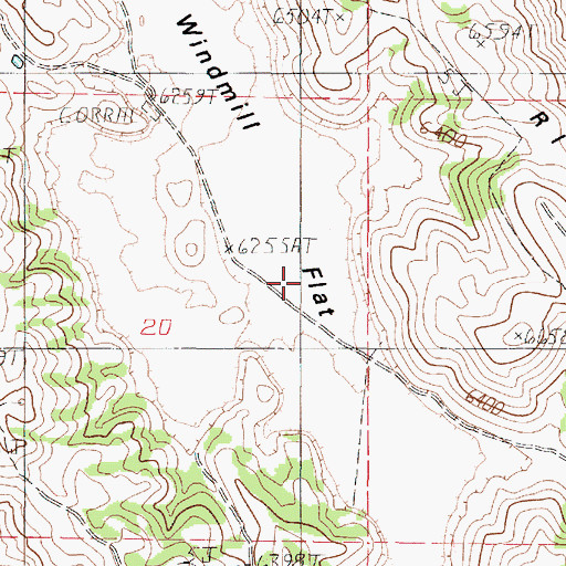 Topographic Map of Windmill Flat, ID
