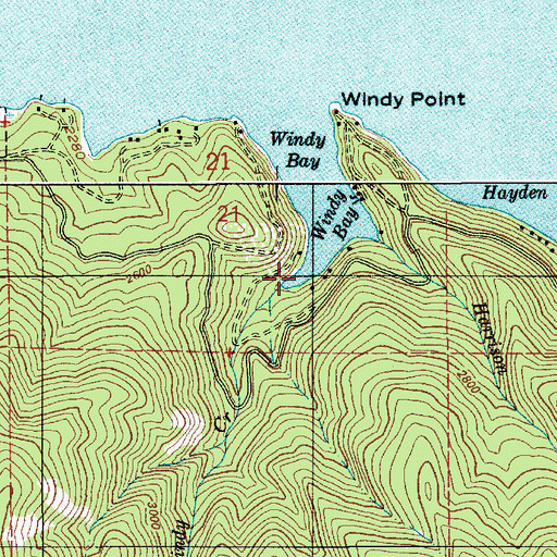 Topographic Map of Windy Creek, ID
