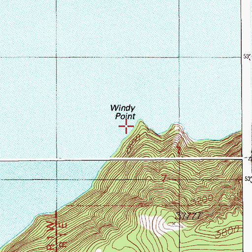 Topographic Map of Windy Point, ID
