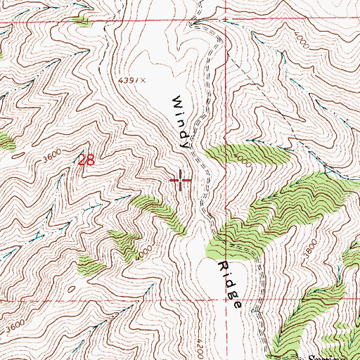 Topographic Map of Windy Ridge, ID