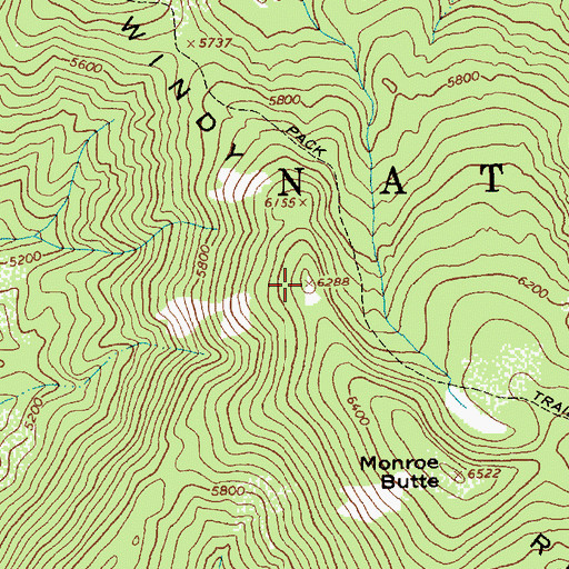 Topographic Map of Windy Ridge, ID