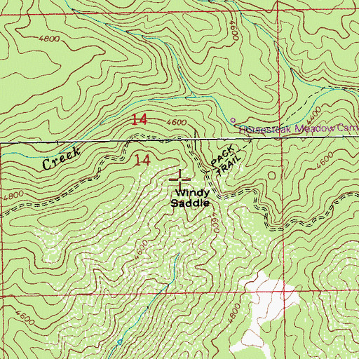 Topographic Map of Windy Saddle, ID
