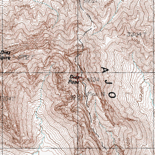 Topographic Map of Diaz Peak, AZ