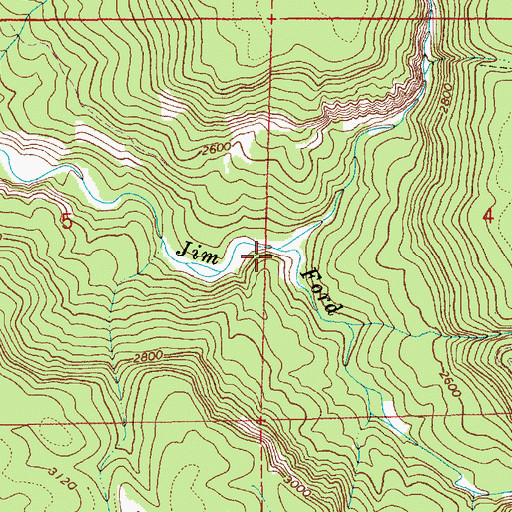 Topographic Map of Winter Creek, ID