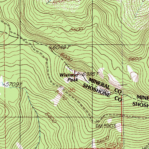Topographic Map of Wishard Peak, MT