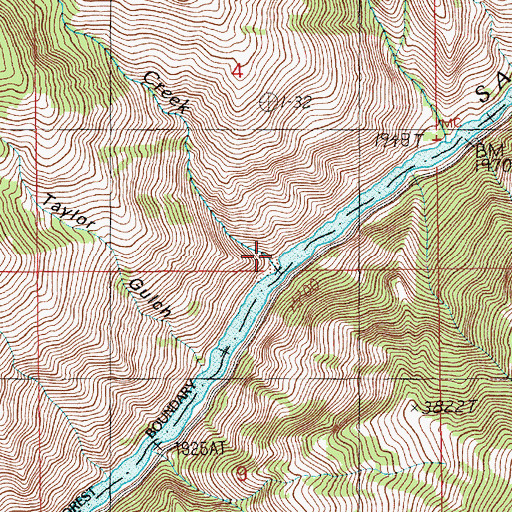 Topographic Map of Witsher Creek, ID