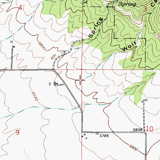 Topographic Map of Wolf Canyon, ID