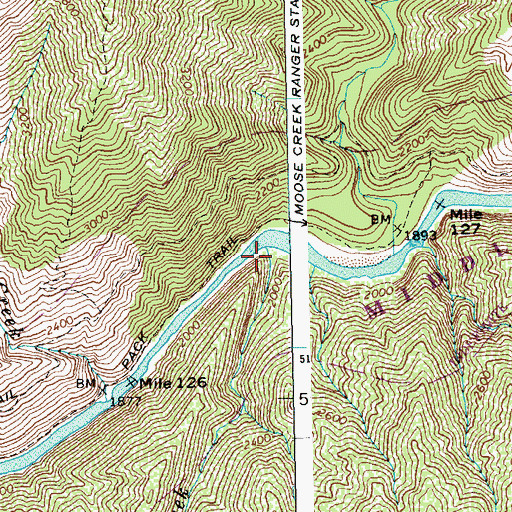 Topographic Map of Wolf Creek, ID