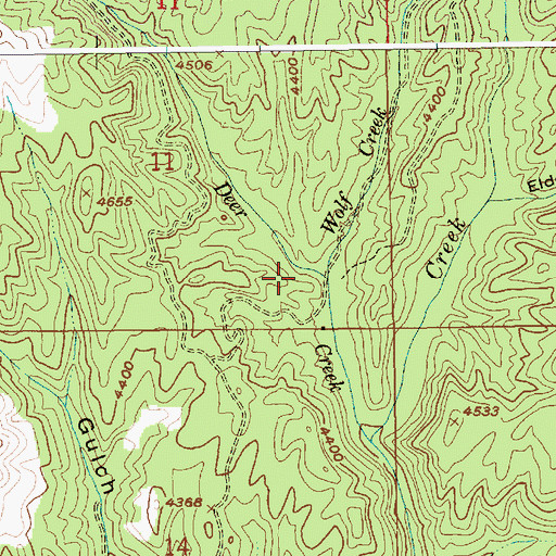 Topographic Map of Wolf Creek, ID
