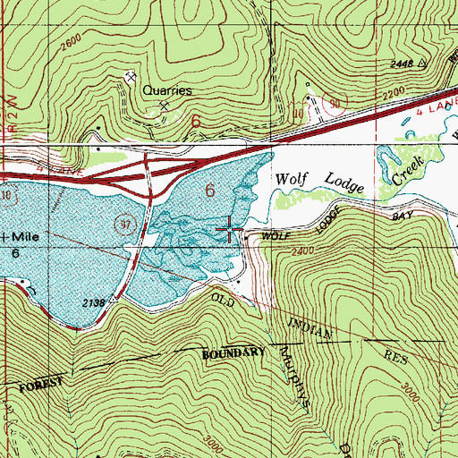 Topographic Map of Wolf Lodge Creek, ID