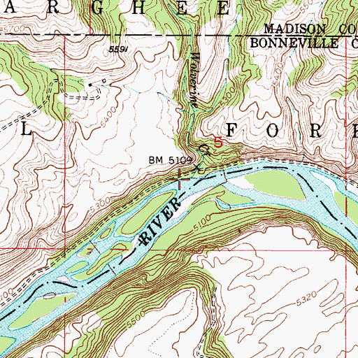 Topographic Map of Wolverine Creek, ID