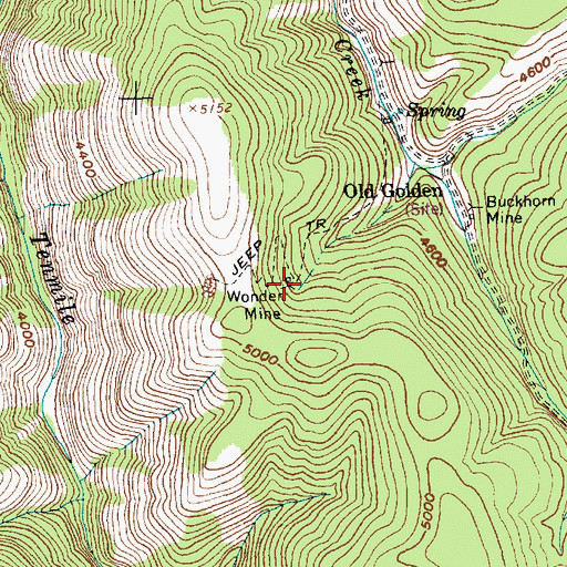 Topographic Map of Wonder Mine, ID
