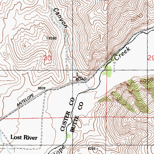 Topographic Map of Wood Canyon, ID