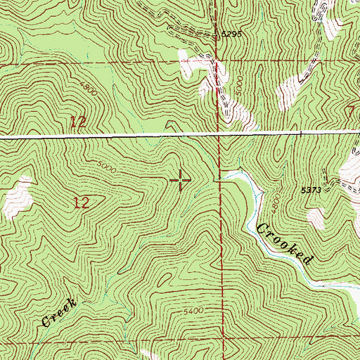 Topographic Map of Wood Creek, ID