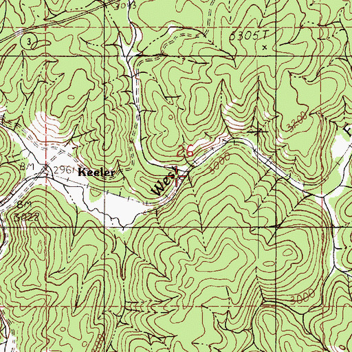 Topographic Map of Wood Creek, ID