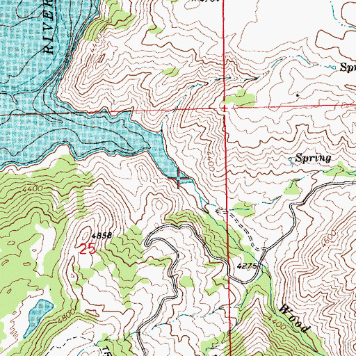 Topographic Map of Wood Creek, ID