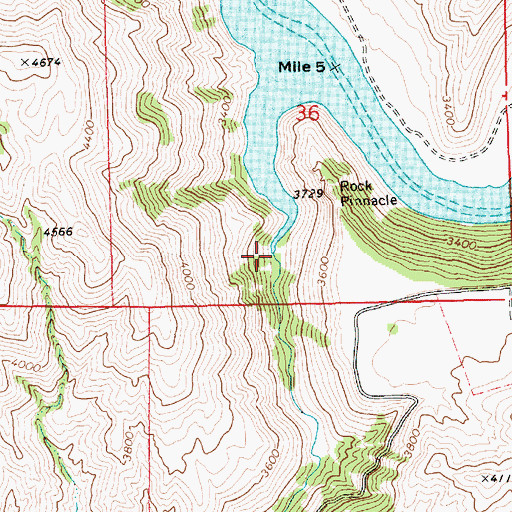 Topographic Map of Wood Creek, ID