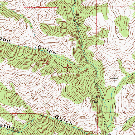 Topographic Map of Wood Gulch, ID