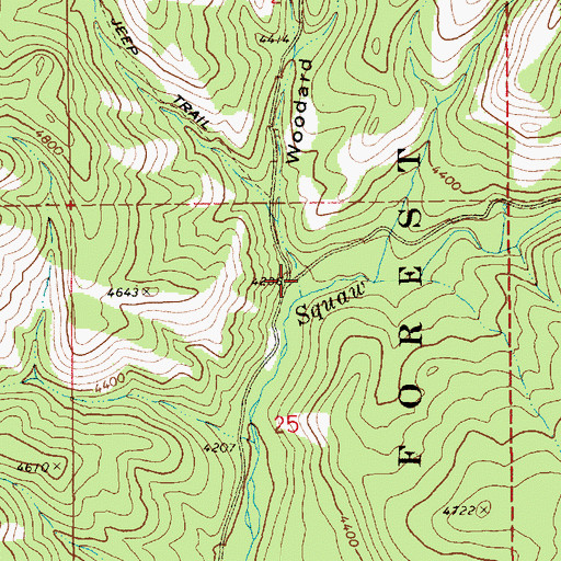 Topographic Map of Woodard Gulch, ID