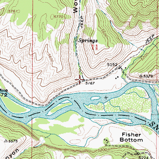 Topographic Map of Woods Canyon, ID