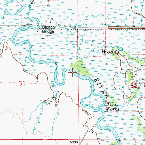 Topographic Map of Woods Creek, ID