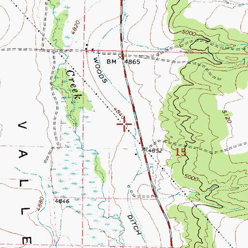 Topographic Map of Woods Ditch, ID