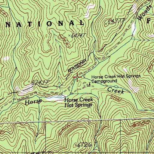 Topographic Map of Woods Fork Horse Creek, ID