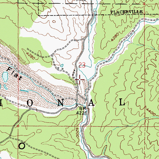 Topographic Map of Woof Creek, ID
